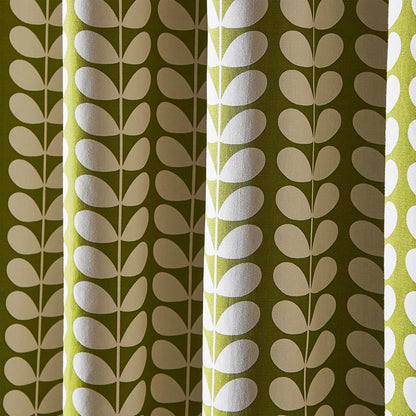 Orla Kiely Solid Stem Lined Eyelet Curtains Pear Green