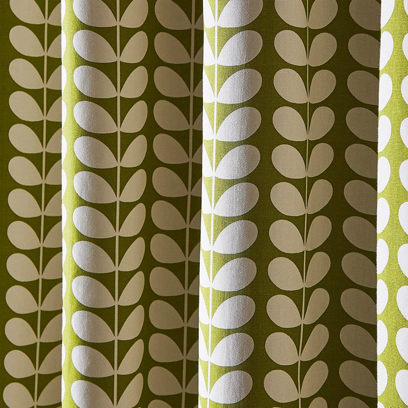 Orla Kiely Solid Stem Lined Eyelet Curtains Pear Green