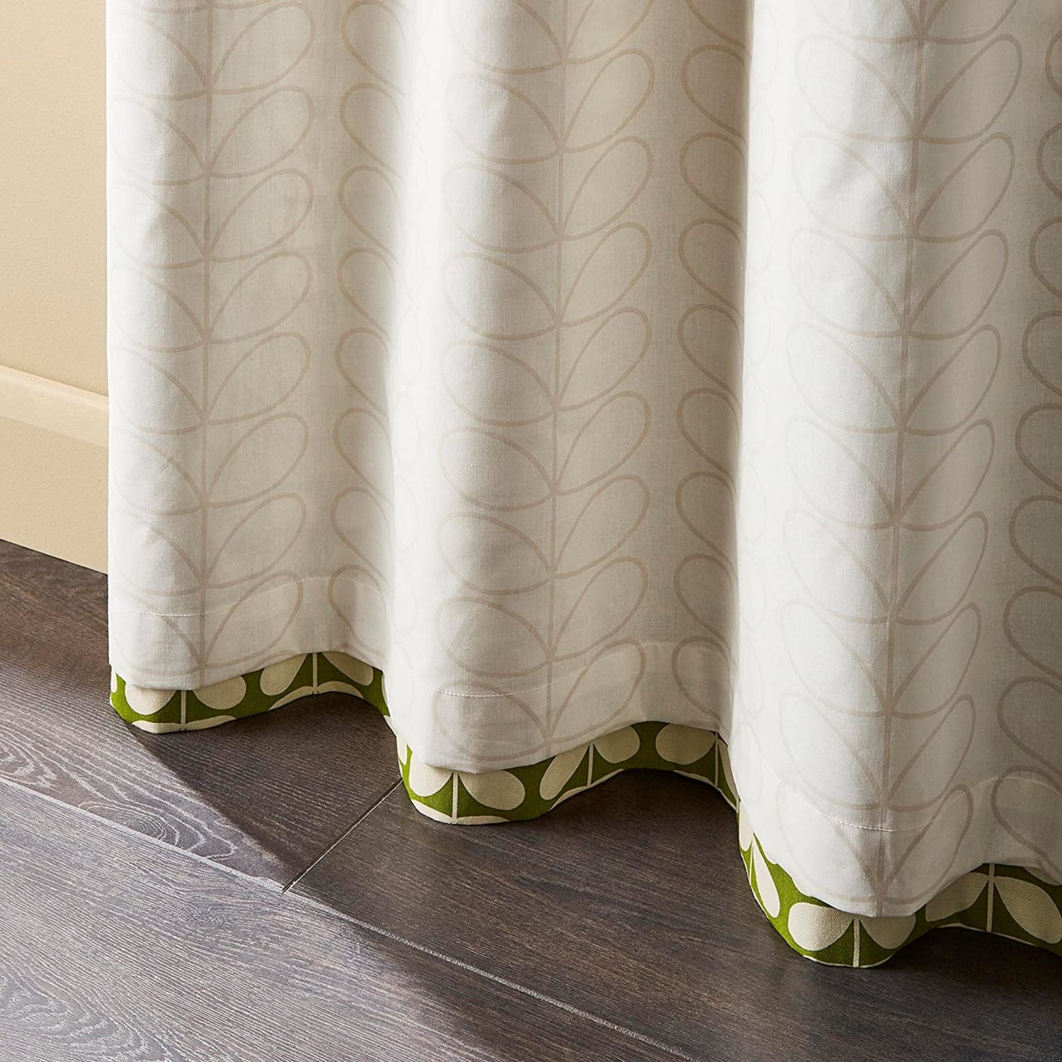 Orla Kiely Solid Stem Lined Eyelet Curtains Pear Green