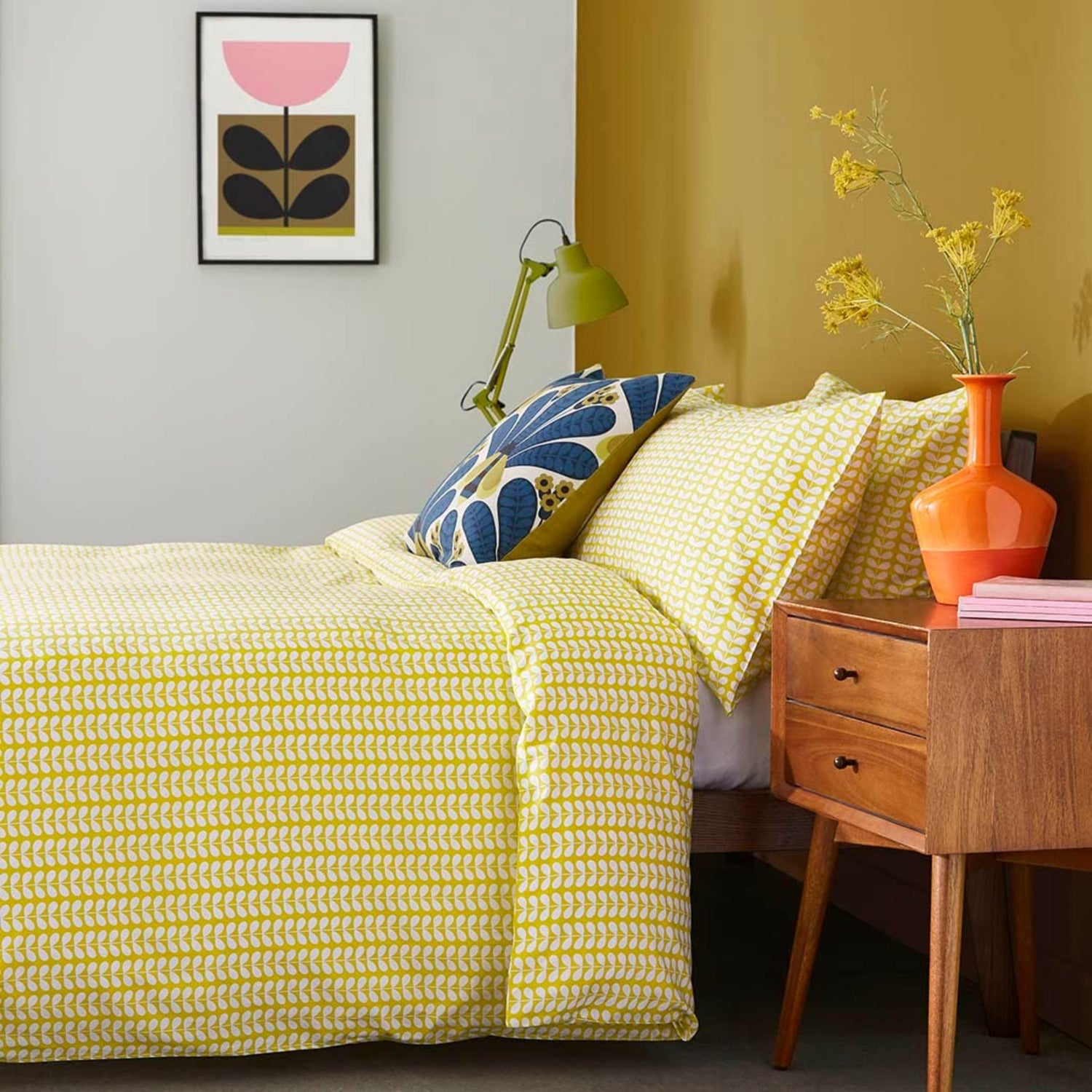 Orla Kiely Tiny Stem Yellow Bedding Duvet Set