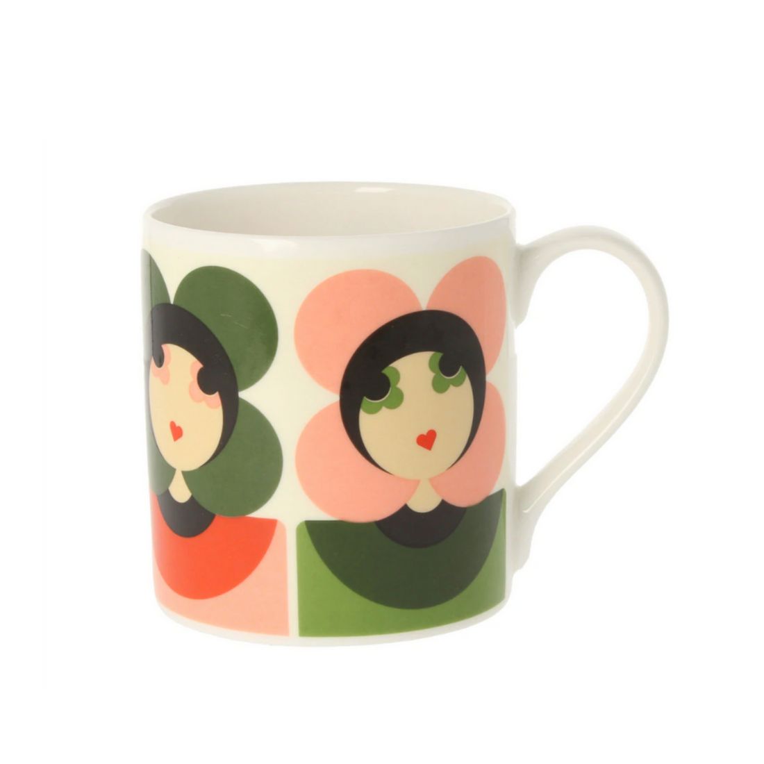 Orla Kiely Luna Pink/Green Mug 350ml