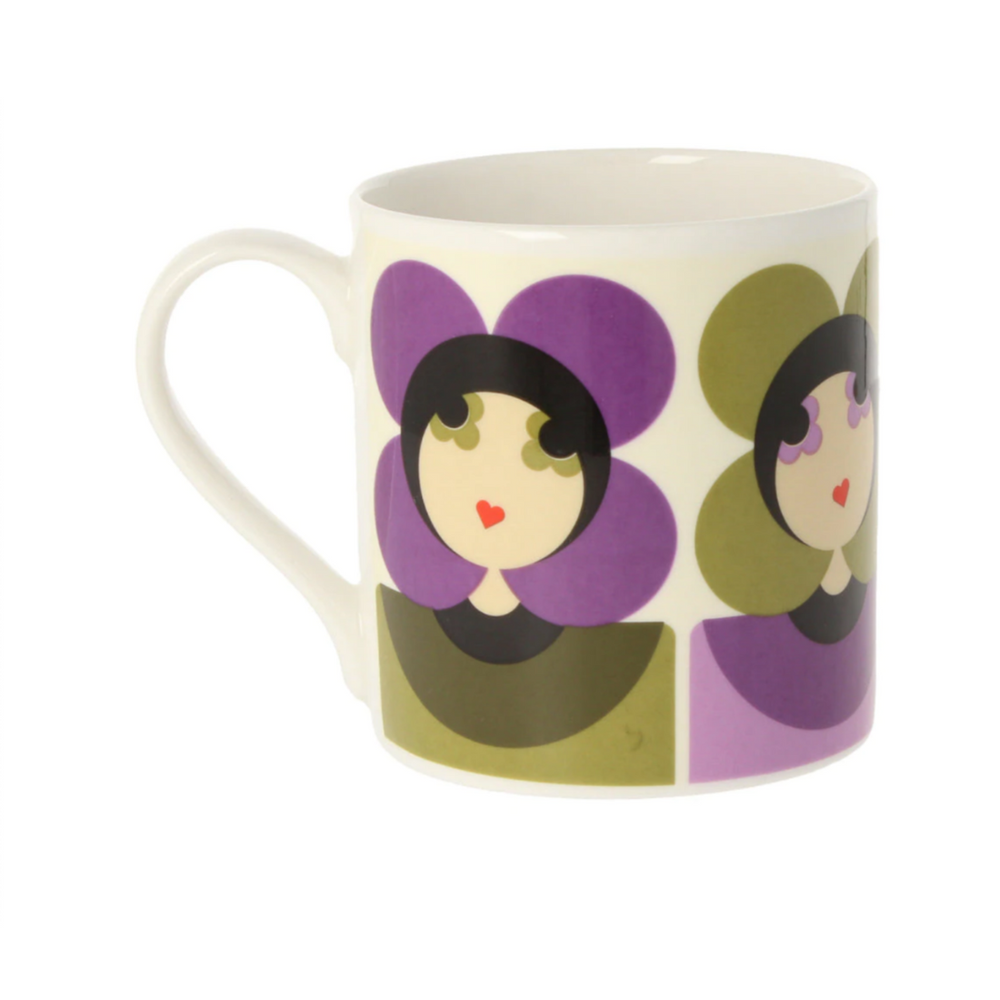 Orla Kiely Luna Purple/Olive Mug 350ml