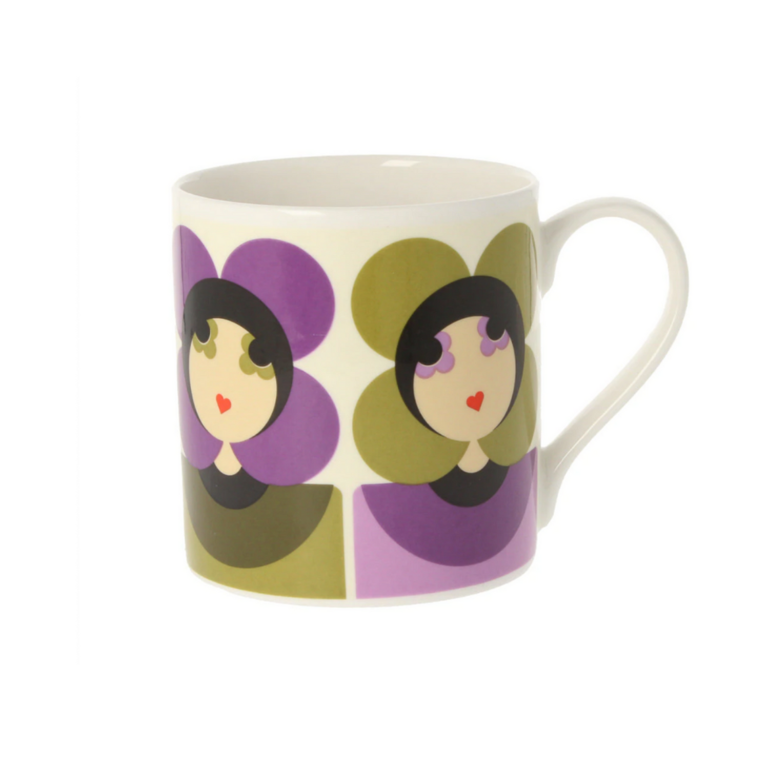 Orla Kiely Luna Purple/Olive Mug 350ml