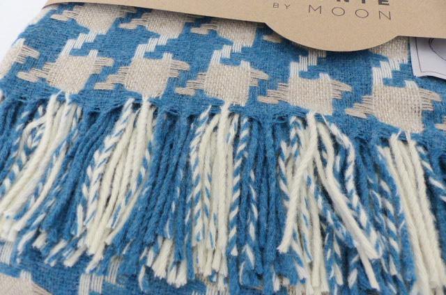 Bronte by Moon Houndstooth Throw Aqua Blue 140cm x 180cm - Oakley Home & Gifts