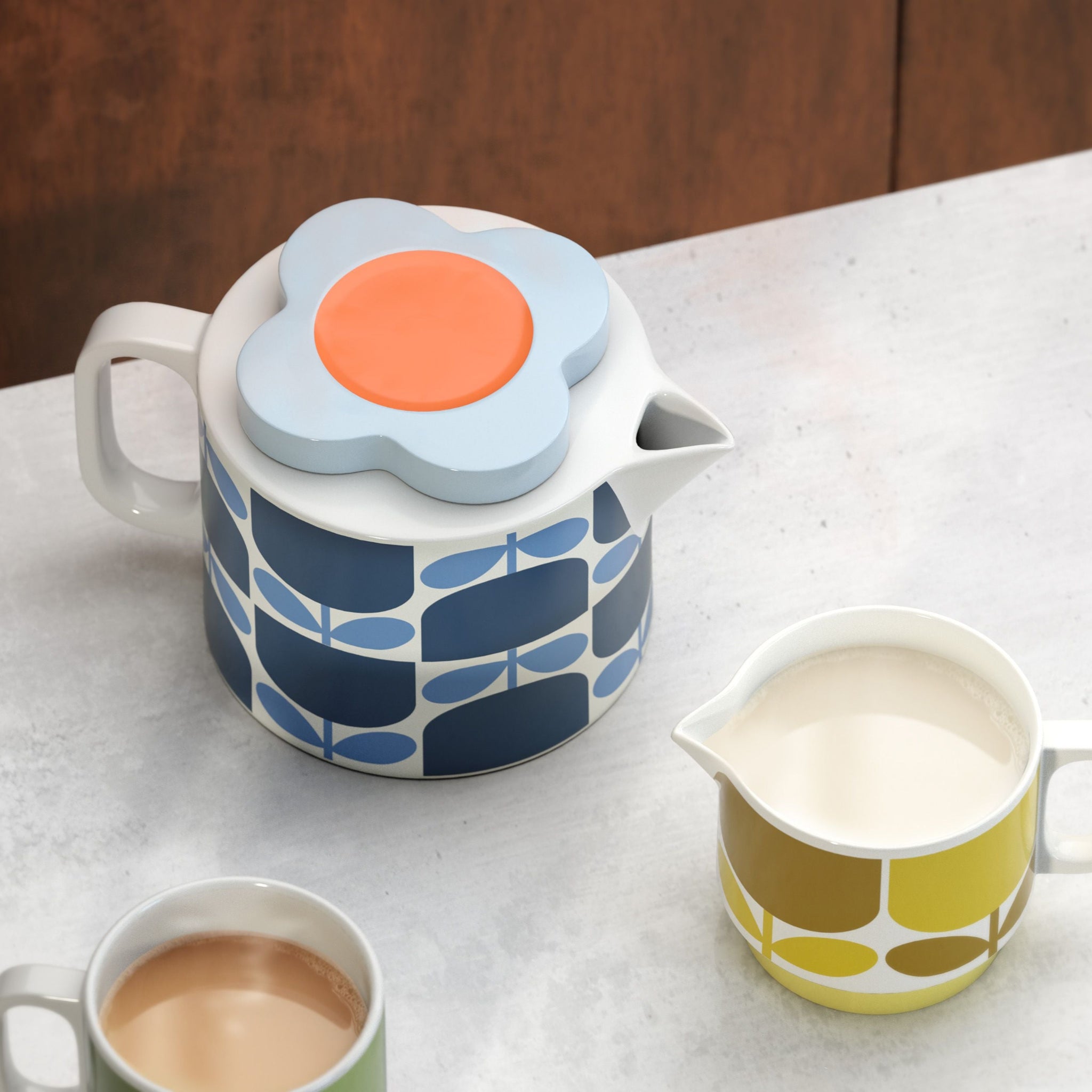 Orla Kiely Teapot Block Flower Navy