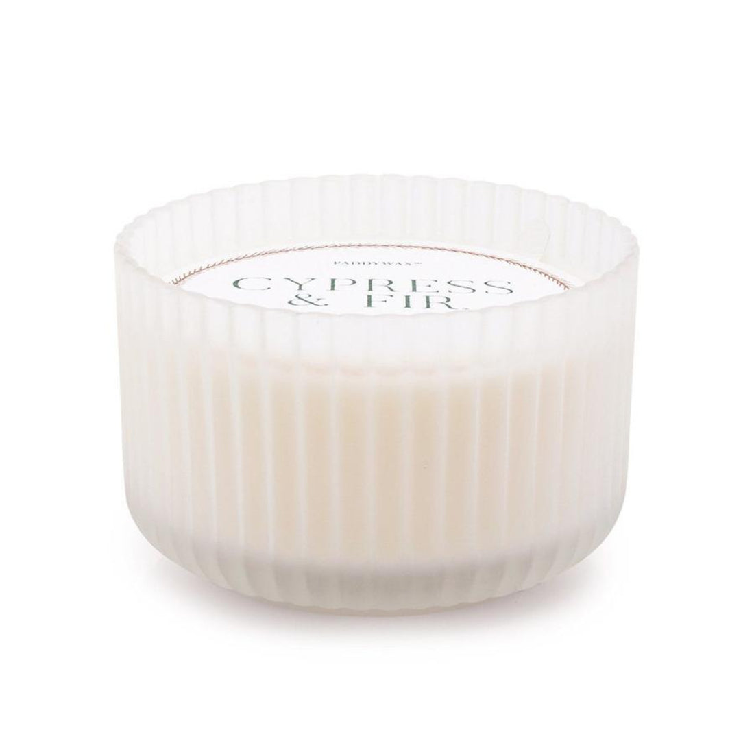 Paddywax Candle Cypress &amp; Fir Ribbed Frosted 15oz