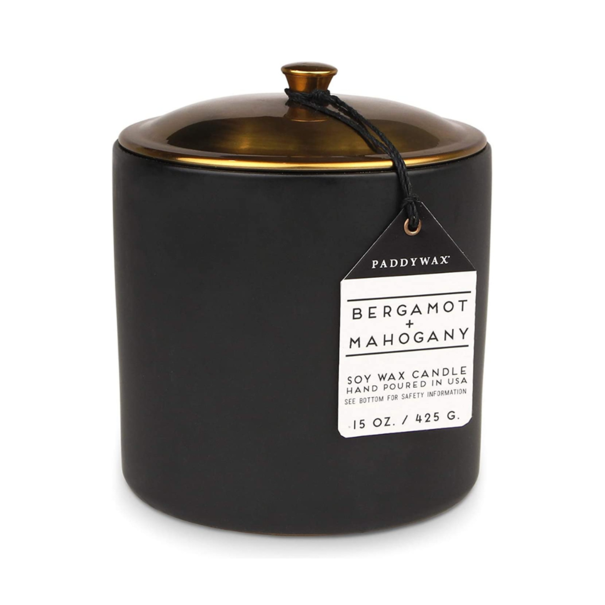 Paddywax Hygge 15oz Ceramic Bergamot &amp; Mahogany