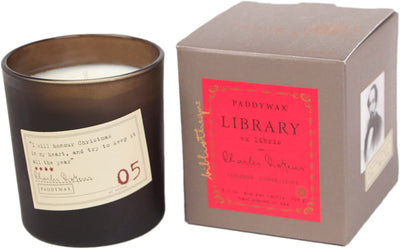 Paddywax Library Collection Tangerine, Juniper, Clove, Charles Dickens Soy Wax Candle 6oz