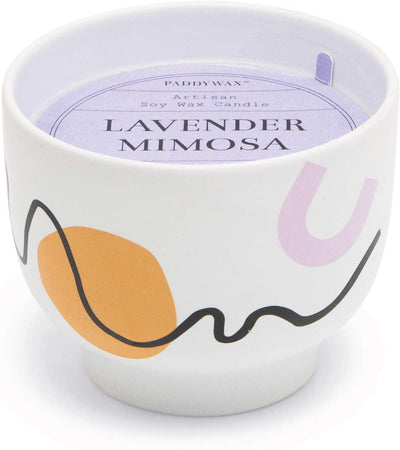 Paddywax Wabi Sabi 12oz Ceramic Candle, Lavender Mimosa