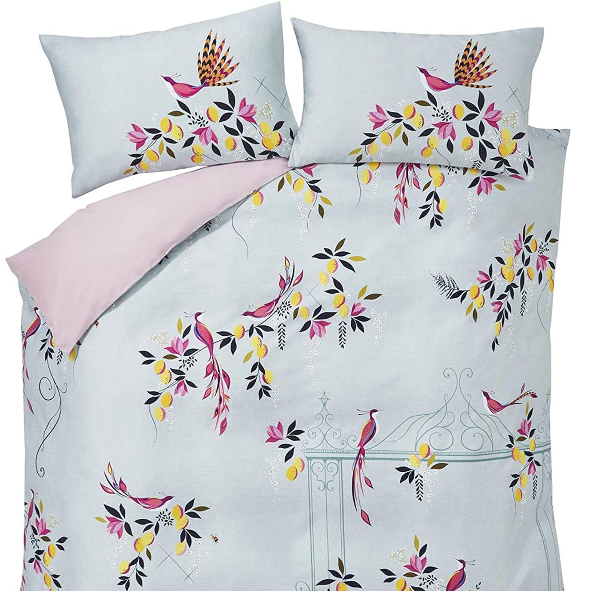 Sara Miller Bird &amp; Gate Duvet Cover Set Duckegg Blue