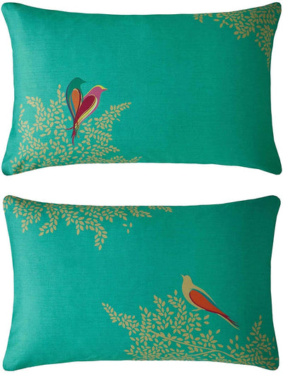 Sara Miller Green Birds Standard Pillowcase Pair 50x75cm