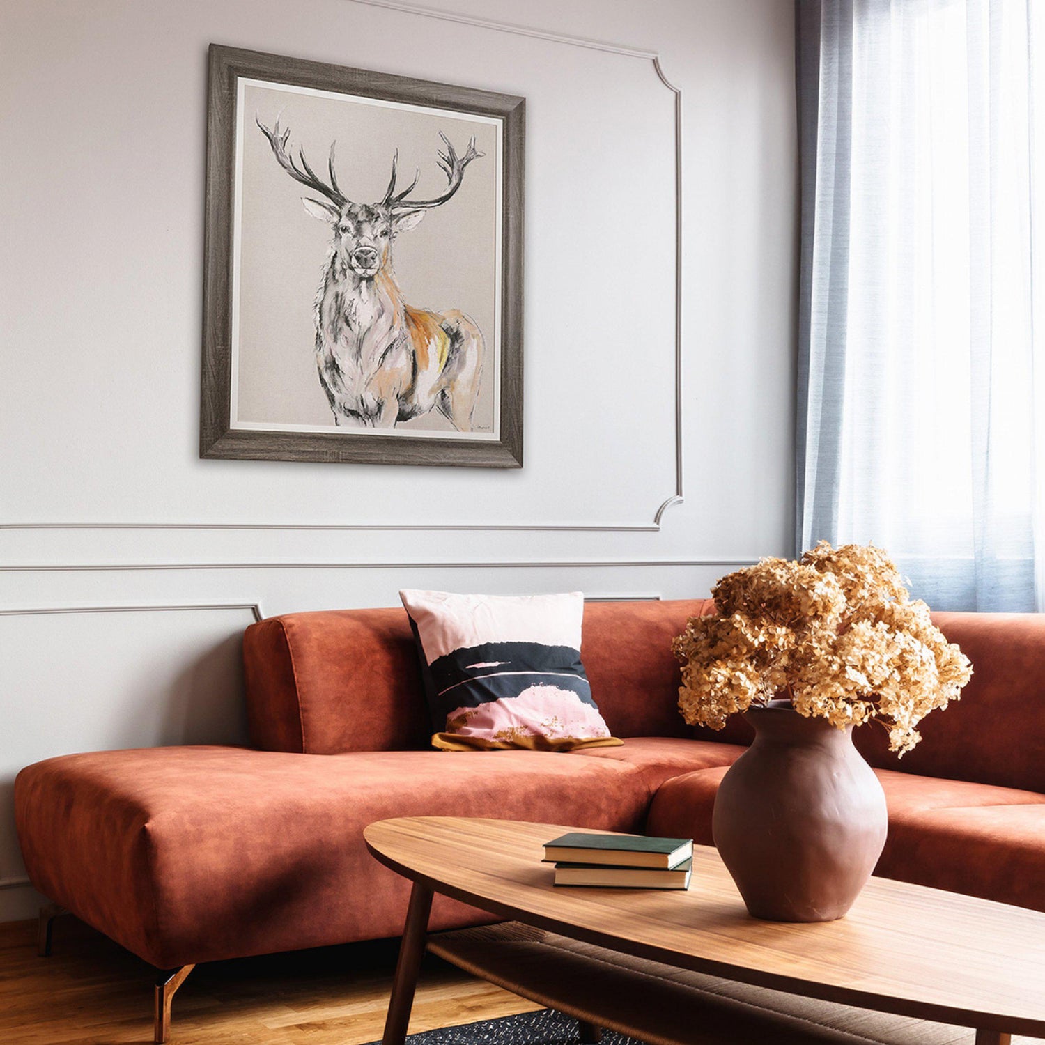 Standing Proud Stag by Gracie Tapner 84cm x 74cm Wall Art