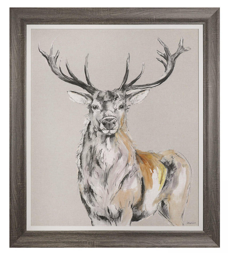 Standing Proud Stag by Gracie Tapner 84cm x 74cm Wall Art
