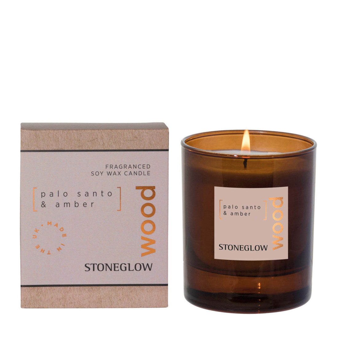 Stoneglow Palo Santo &amp; Amber Candle 160g