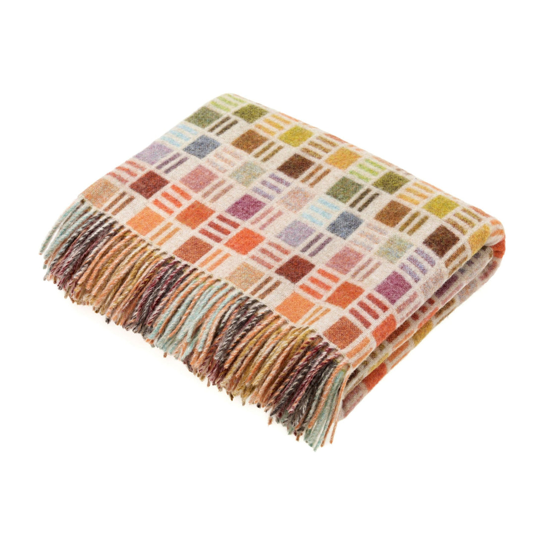 Bronte by Moon Ribbon Throw Multi &amp; Beige 185cm x 140cm