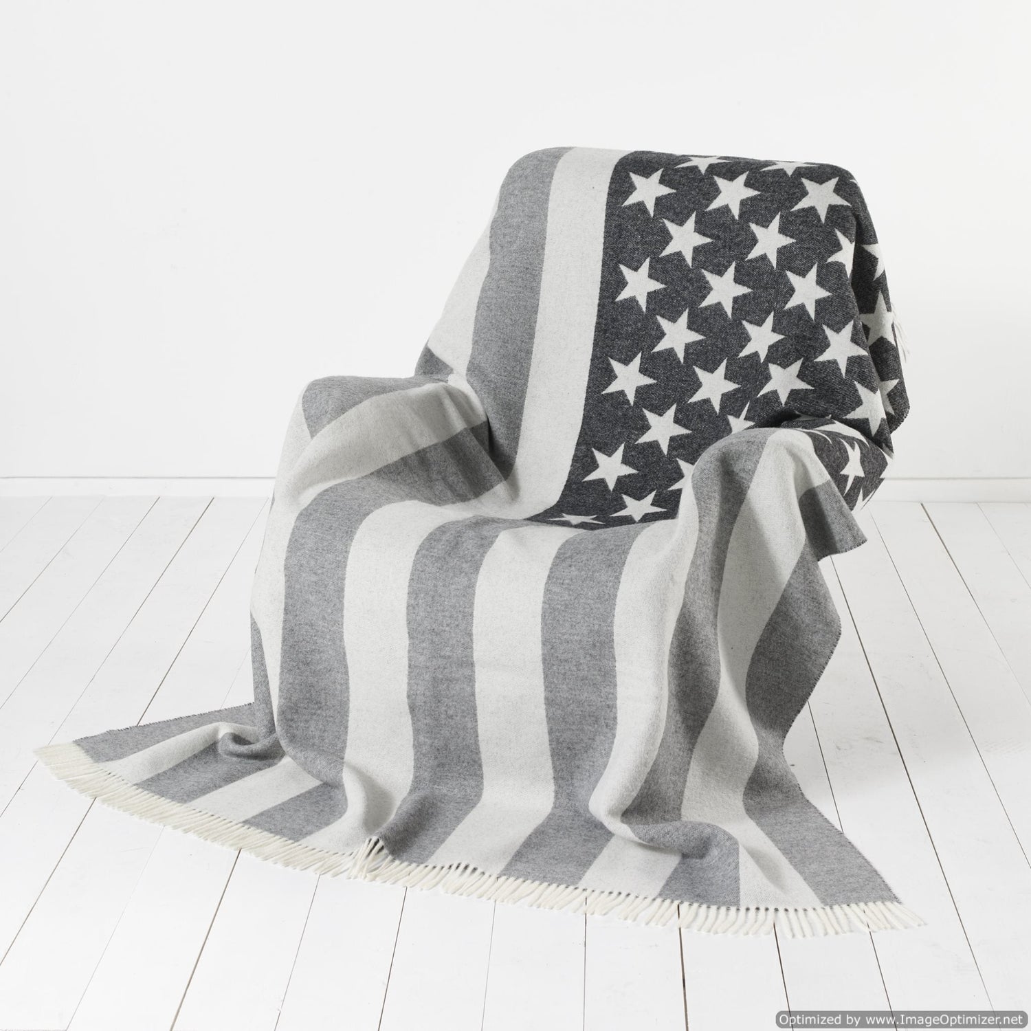 Bronte by Moon Stars &amp; Stripes American Flag Throw Grey
