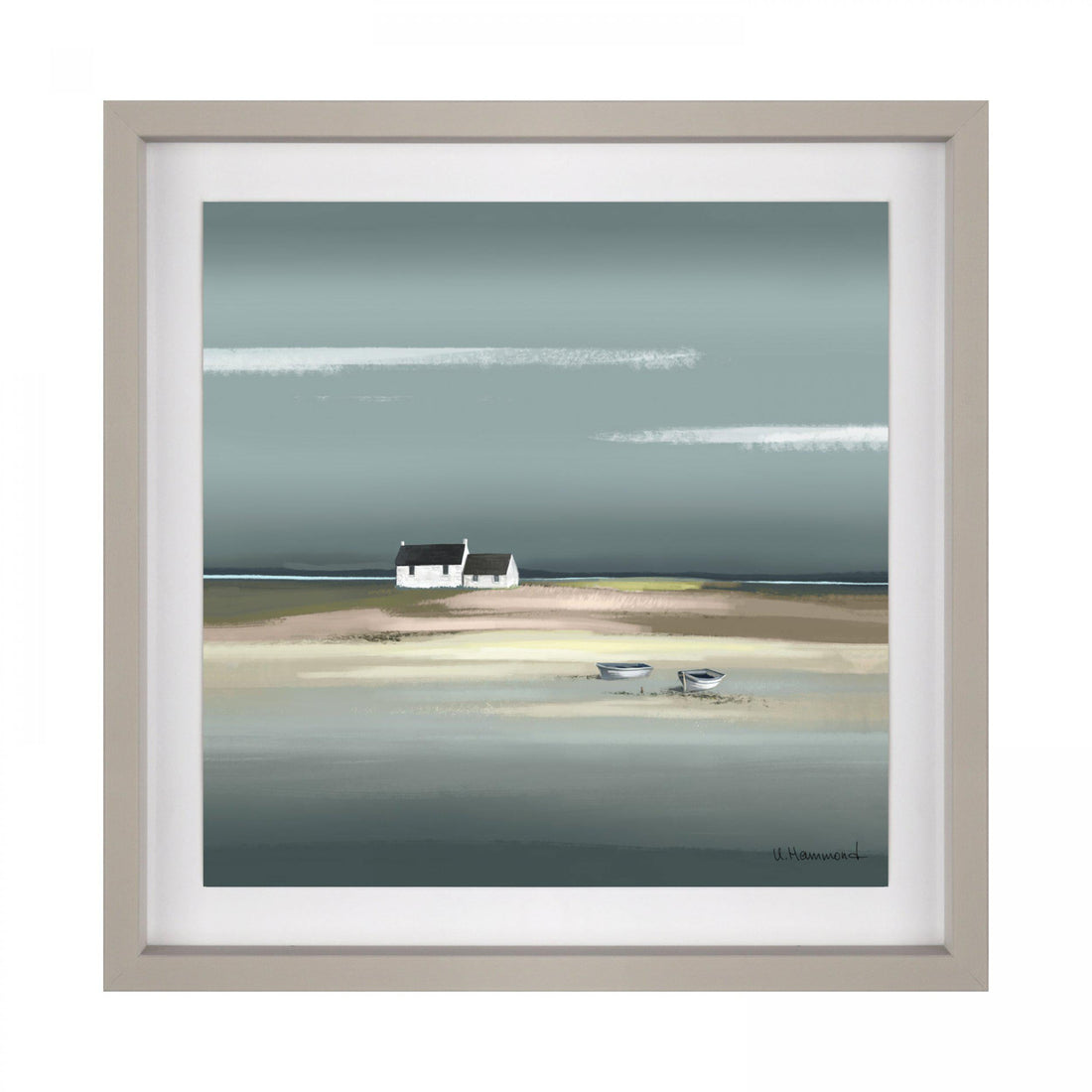 Azure Ulyana Hammond Framed Print &amp; Mount 38 x 38cm
