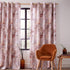 Voyage Maison Monet Amber Pink Watercolour Lined Eyelet Curtains