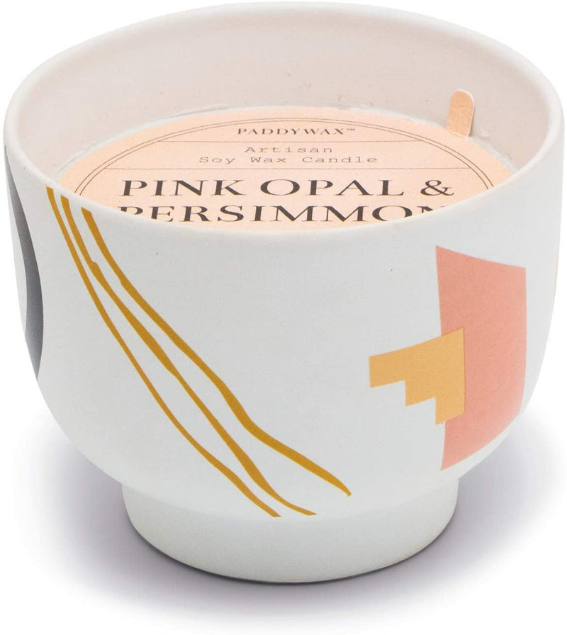Wabi Sabi 12oz Ceramic Candle, Pink Opal & Persimmon