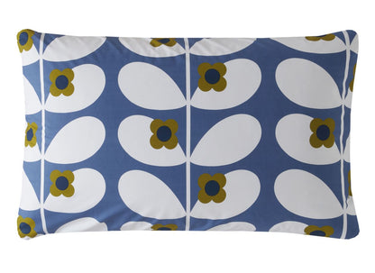 Orla Kiely Wild Rose Denim Blue Pillowcase Pair