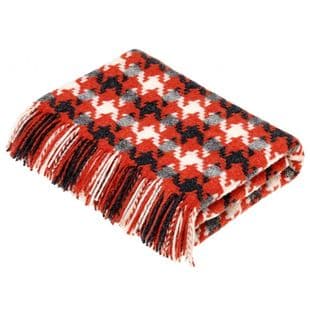 Bronte by Moon Houndstooth Coral Wool Throw