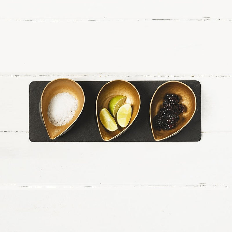 The Just Slate Company Deluxe Gold Mezze Set