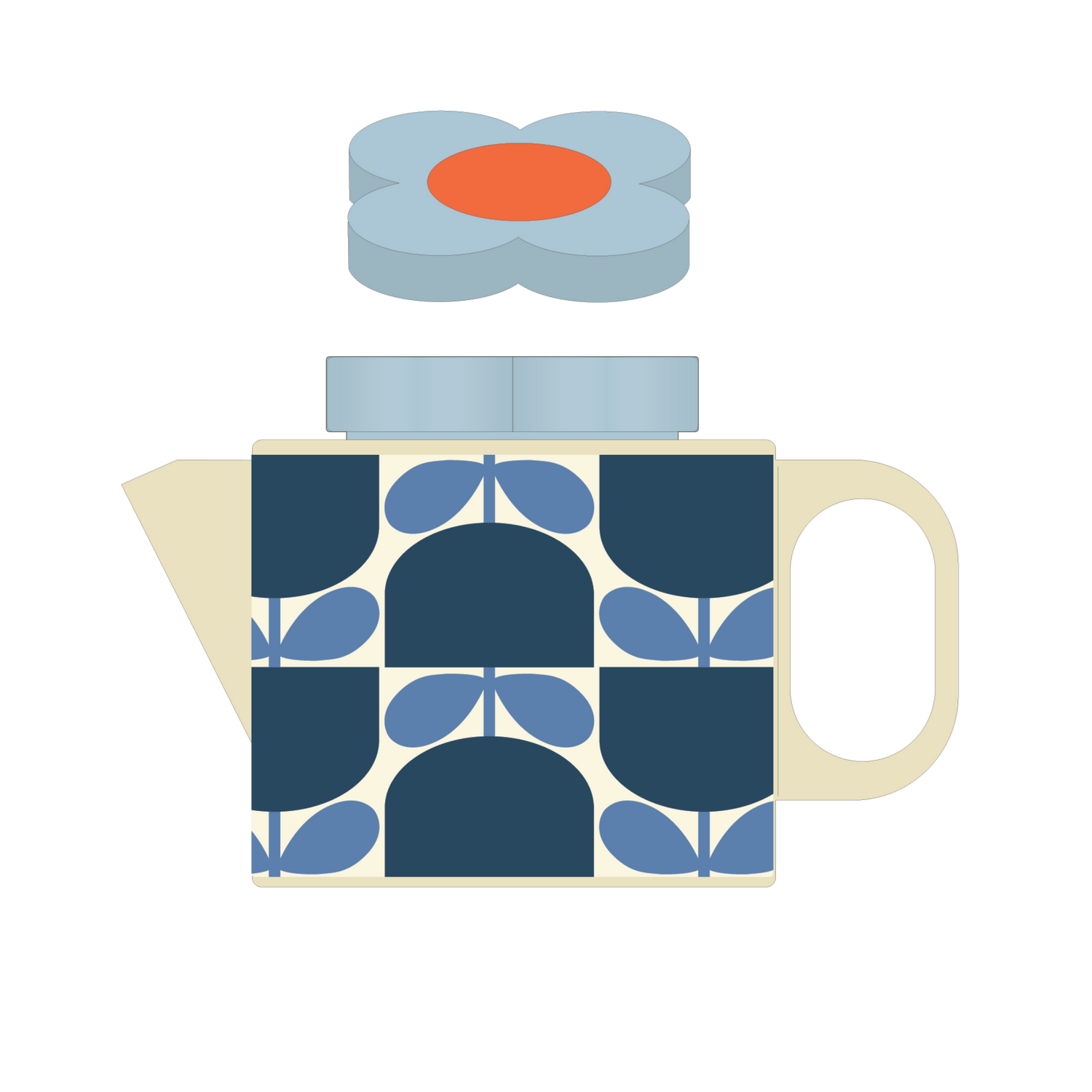 Orla Kiely Teapot Block Flower Navy