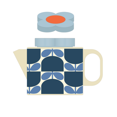 Orla Kiely Teapot Block Flower Navy
