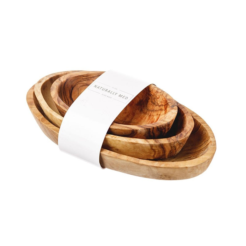 Just Slate Company Olive Wood Stacking Bowl Set of 3
