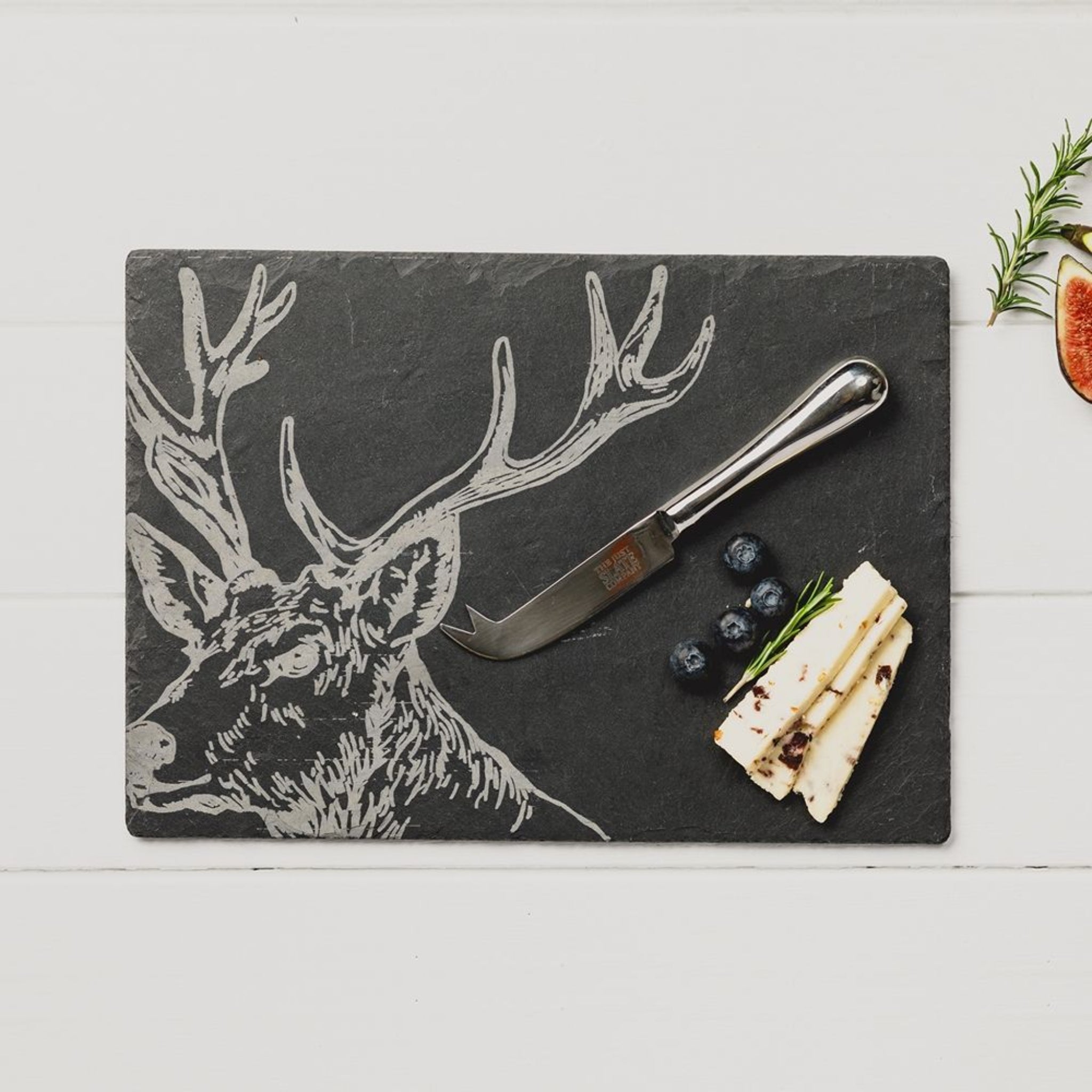 Selbrae House Stag Cheese Board &amp; Knife Gift Set