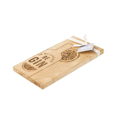 Scottish Made Let the Weekend be Gin Small Oak Serving Board