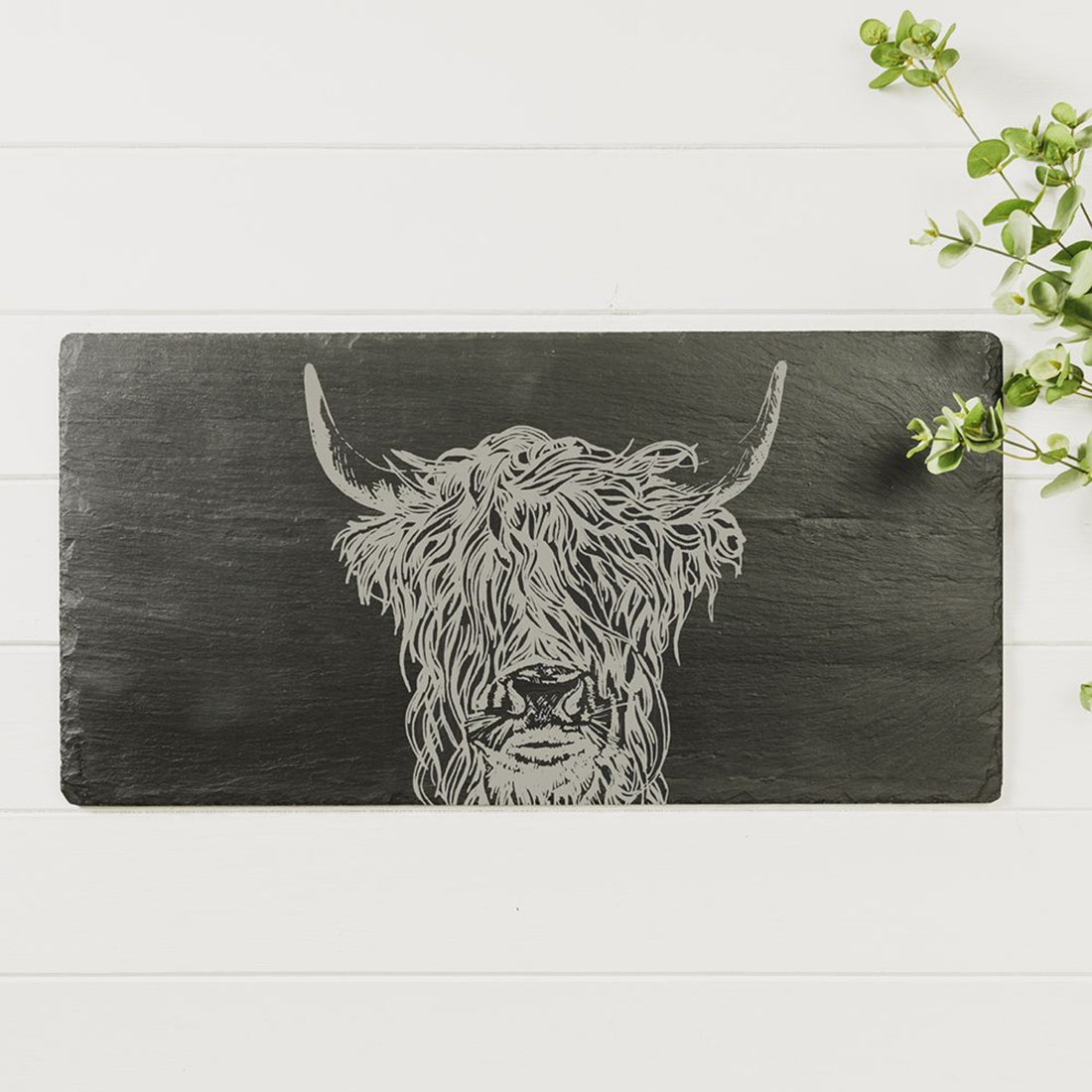 Selbrae House Highland Cow Slate Table Runner