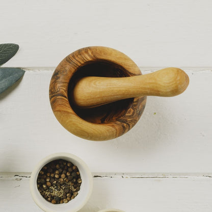 Selbrae House Wooden Small Pestle &amp; Mortar Set