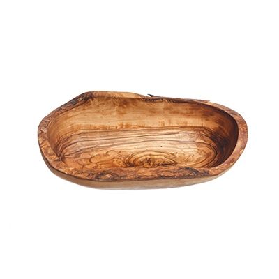 Naturally Med Rustic Olive Wood Serving Bowl 22cm