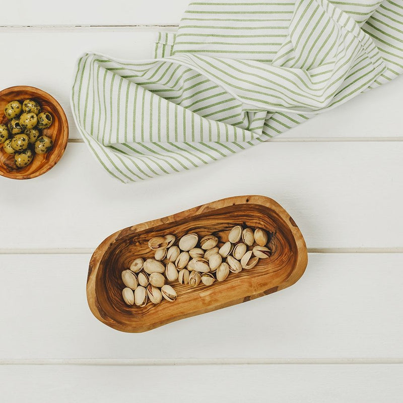 Naturally Med Rustic Olive Wood Serving Bowls 14cm