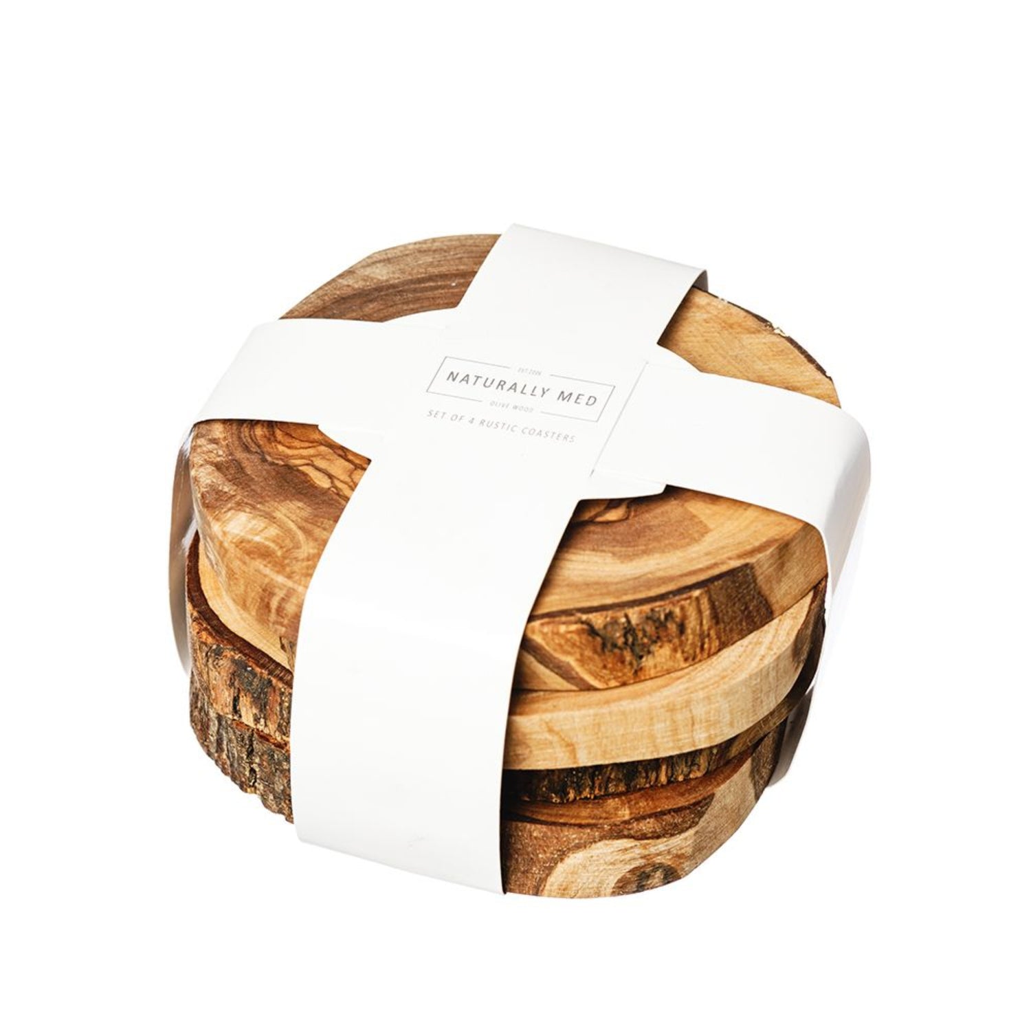 Selbrae House Set of 4 Rustic Olive Wood Coasters