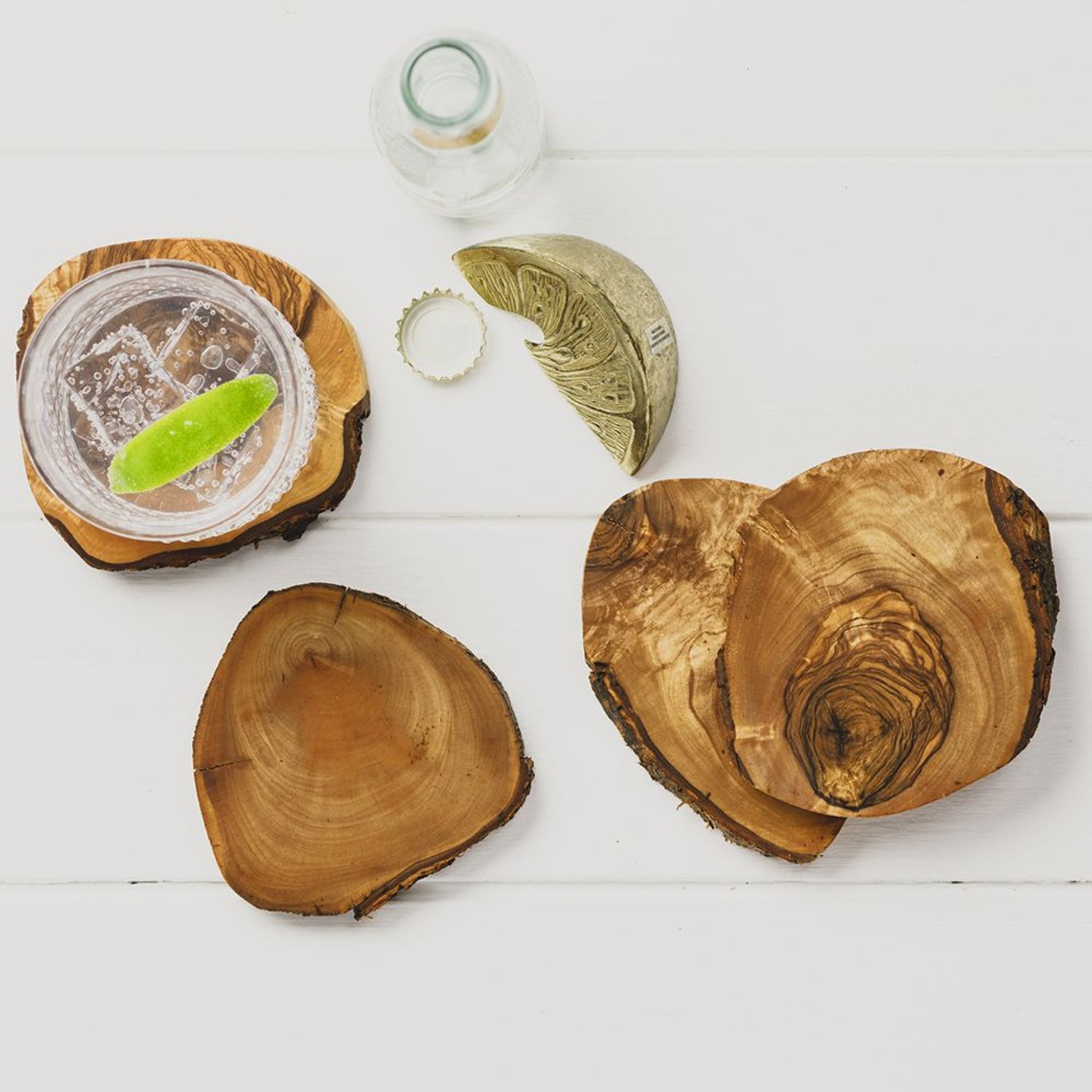 Selbrae House Set of 4 Rustic Olive Wood Coasters