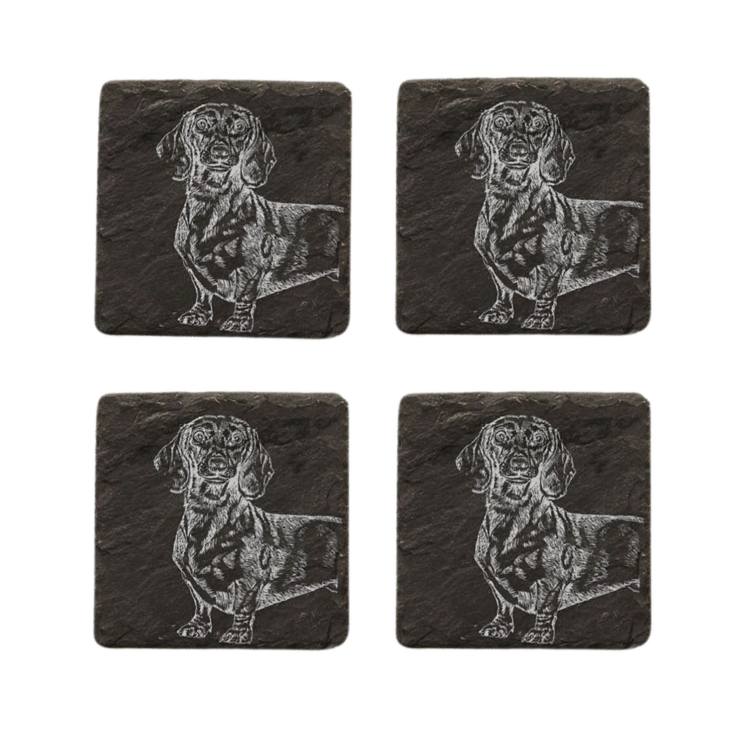 Selbrae House 4 Dachshund Slate Coasters