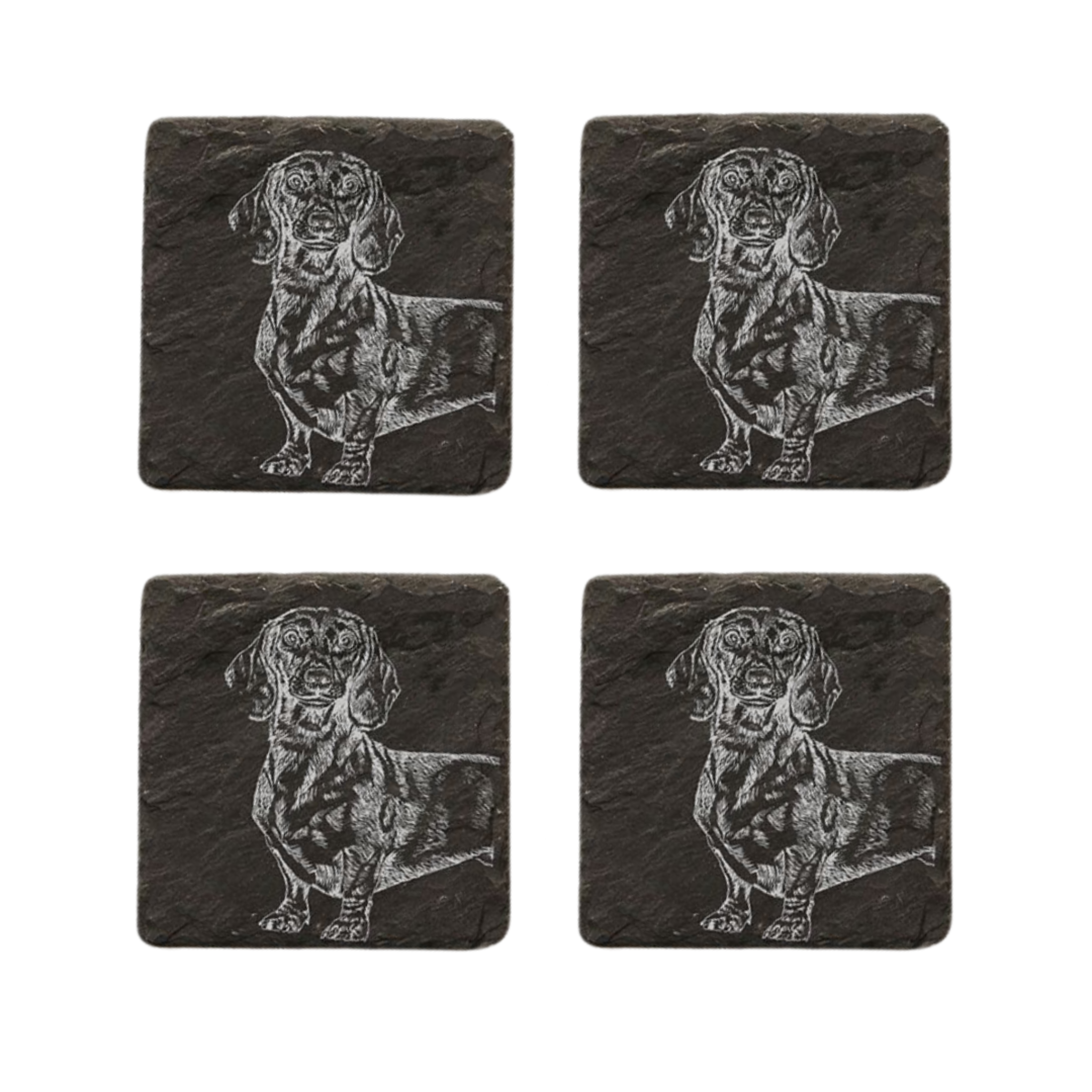Selbrae House 4 Dachshund Slate Coasters