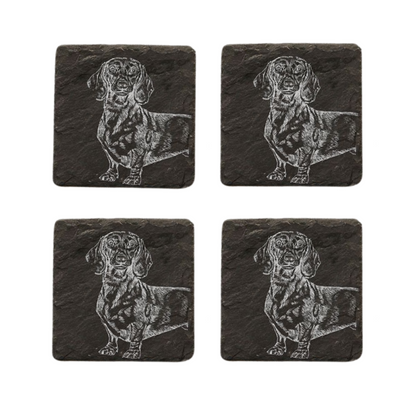 Selbrae House 4 Dachshund Slate Coasters