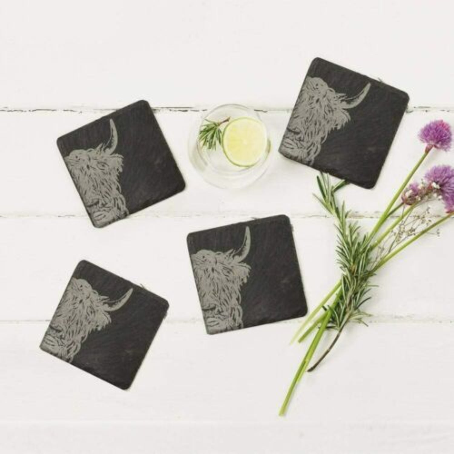 Selbrae House Highland Cow Coasters Set of 4